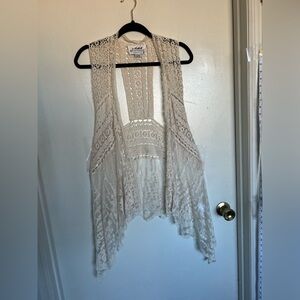 Women's Cream Lace Vest